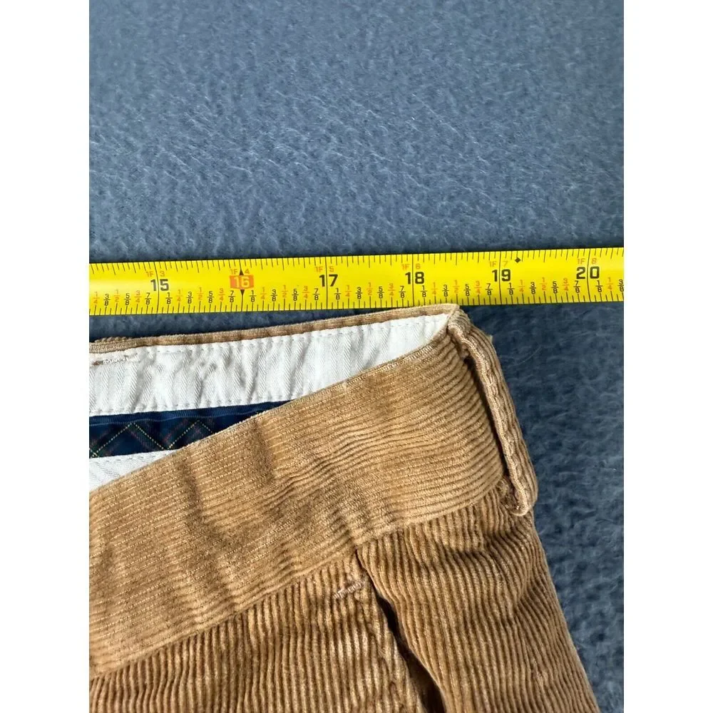 Polo Ralph Lauren Pants Men's 37x33* Brown Corduroy Vintage Flat‎ Front Retro*